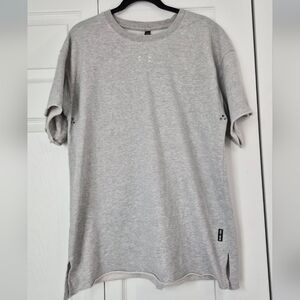 ASRV Relentless Drop Tail Raw Hem Training Tee Heather Gray Medium